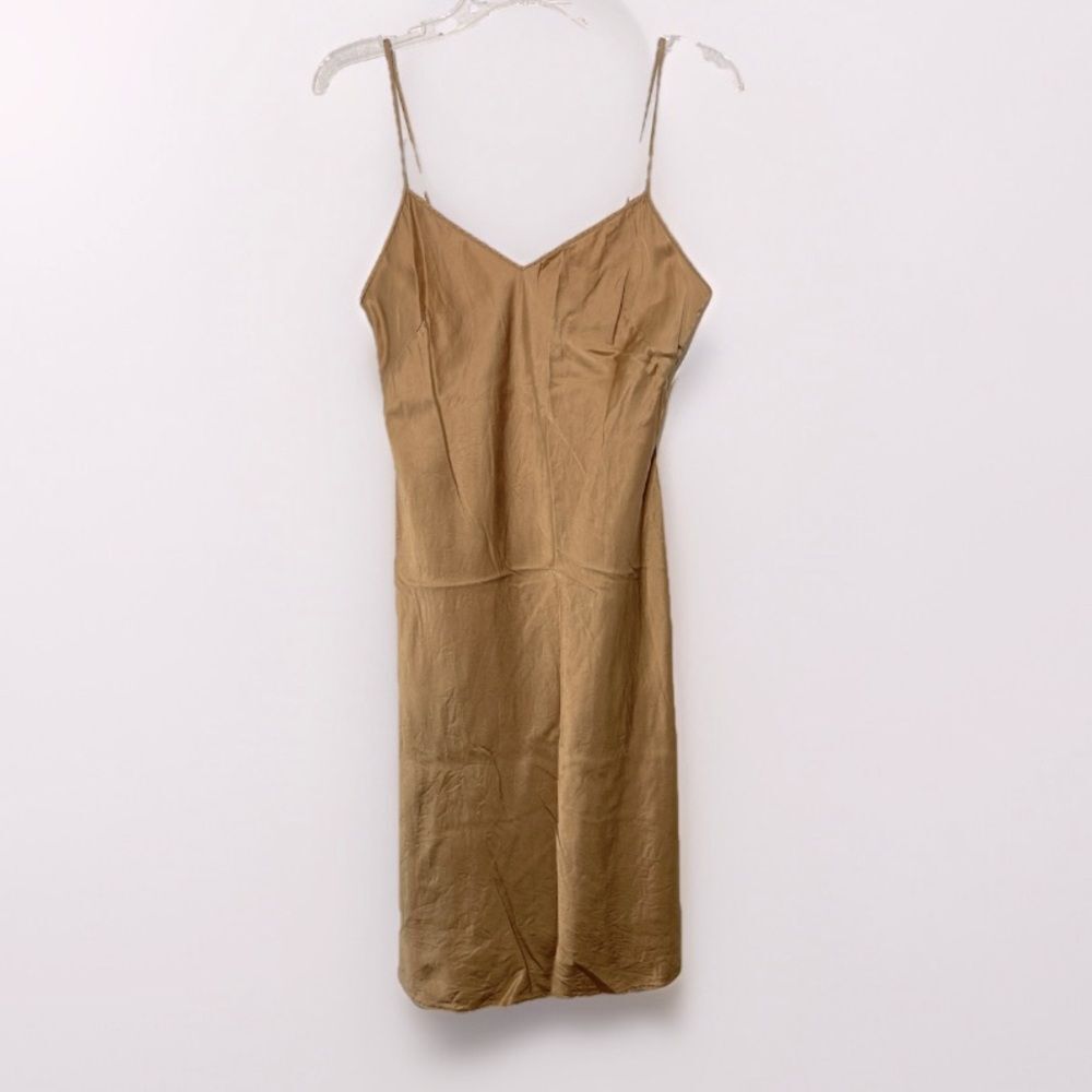 LAUNDRY By Shelli Segal Ladies Silk
Slip Satin Dress 8 Gold Fairy Y2K VTG
90Sl